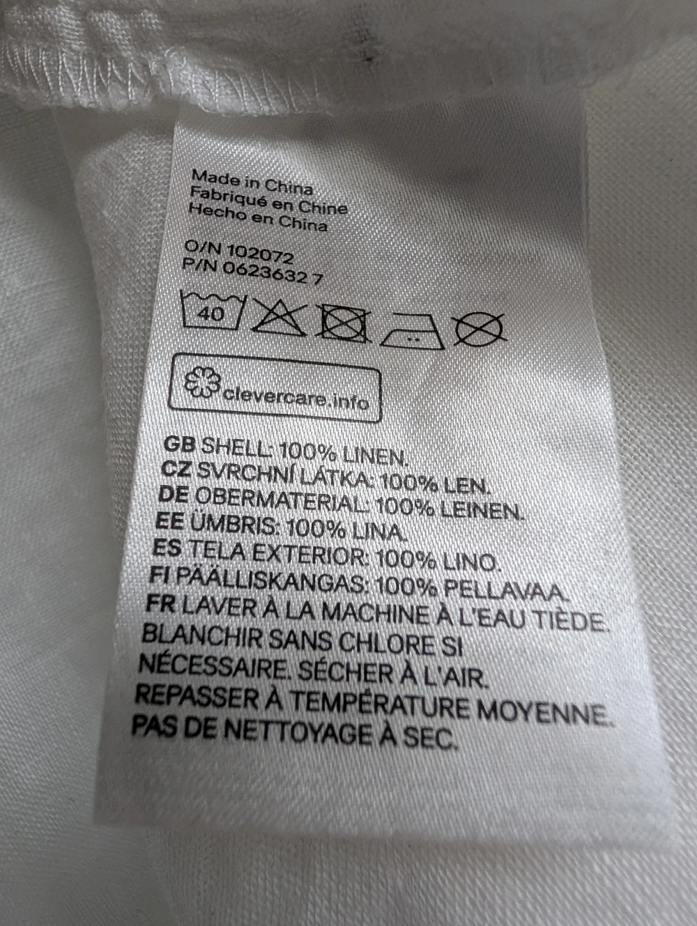 White Linen Button Up - Size 4/Small - Picture 3 of 4
